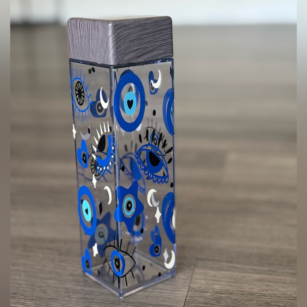Custom Evil Eye Square Water Bottle | BPA Free | Limited Edition